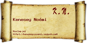 Kenesey Noémi névjegykártya
